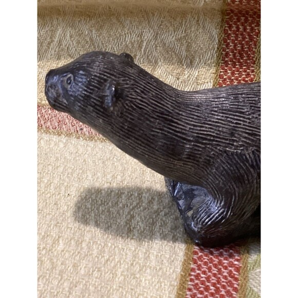 Wolf Original Handmade Soapstone 2 Seal & Otter Sculptures Figurine Made Canada - Picture 11 of 16